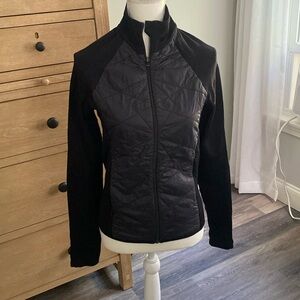 Athleta black quilted athletic zip up
